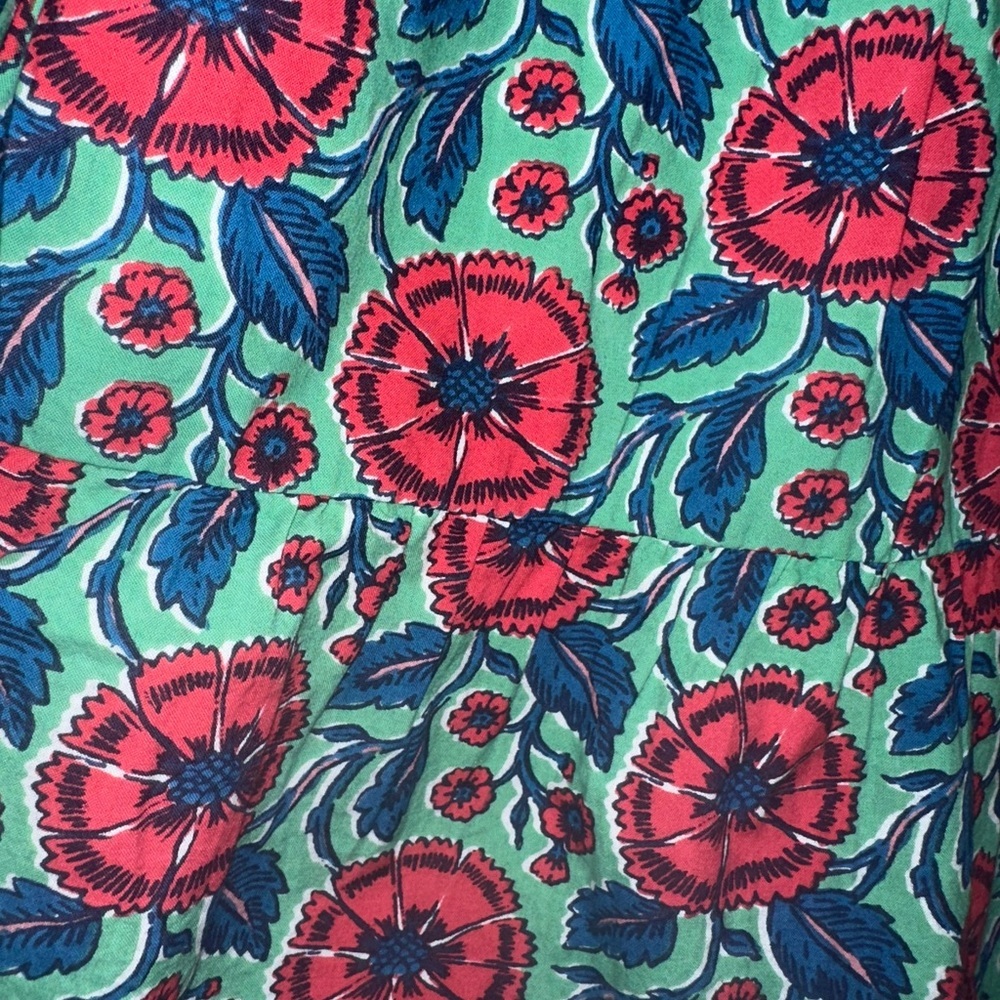 Printfresh x Paper Pencil Co Blue Red White Floral Printed Dress - Picture 6 of 8